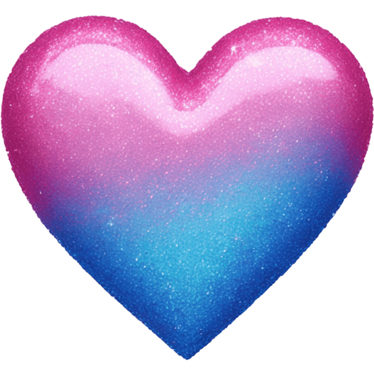 Glittery pink and blue heart emoji