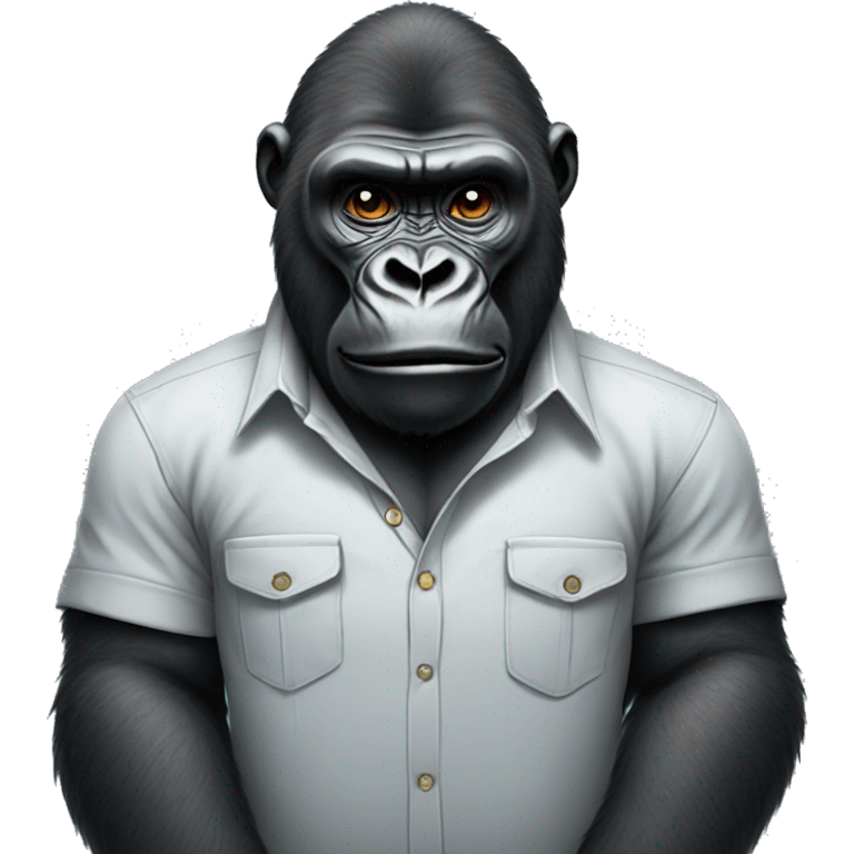 Gorilla wearing shirt emoji