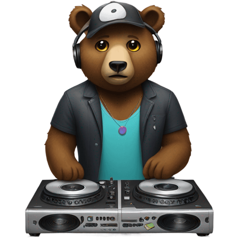 Bear as a DJ emoji