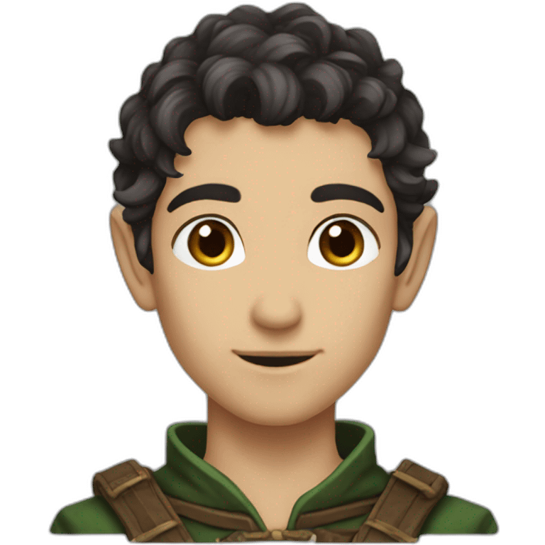 dark choppy hair introvert elf ranger attractive male emoji