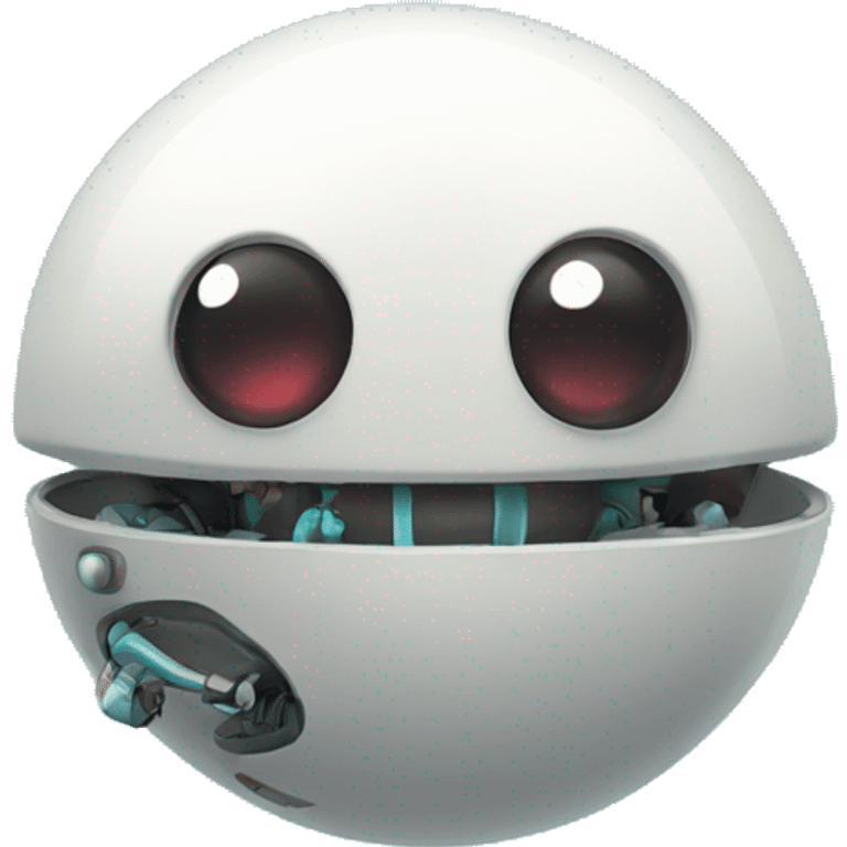 cute floating spherical happy robot emoji