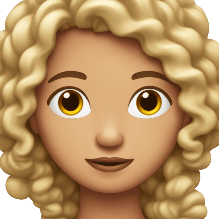 chica de piel clara con pecas y pelo moreno rizado emoji