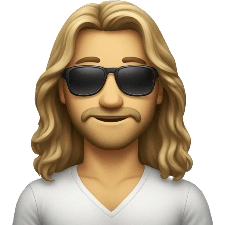 Long hair male, sunglasses emoji