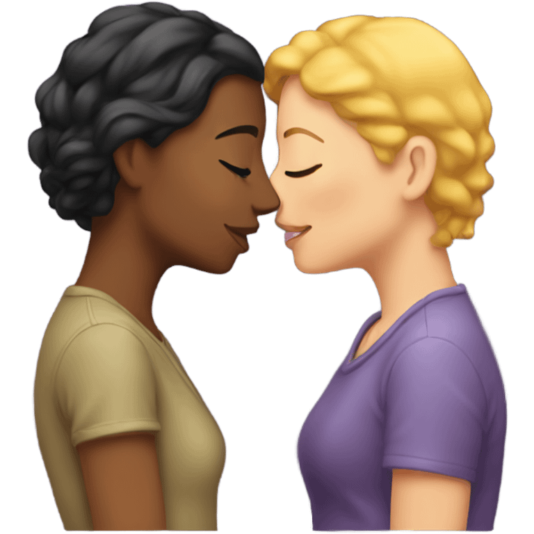 Lesbian couples kissing emoji