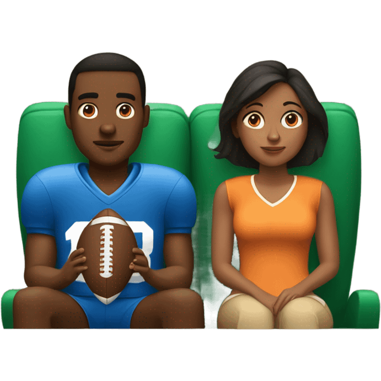 Couple watching football emoji