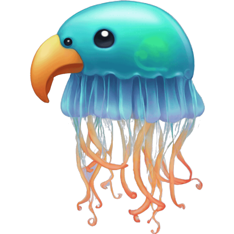 Jellyfish with a parrot emoji