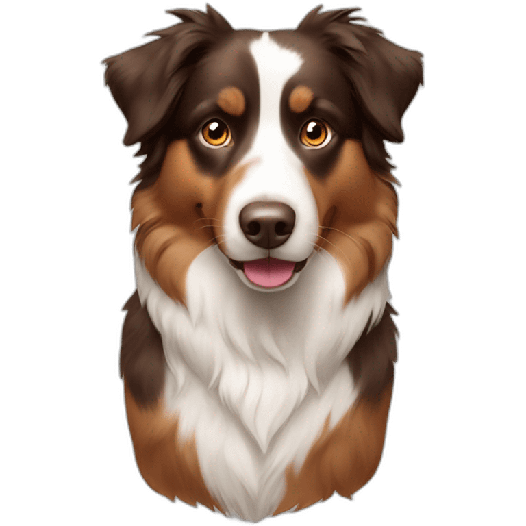 australian shepherd with solid brown and white fur emoji