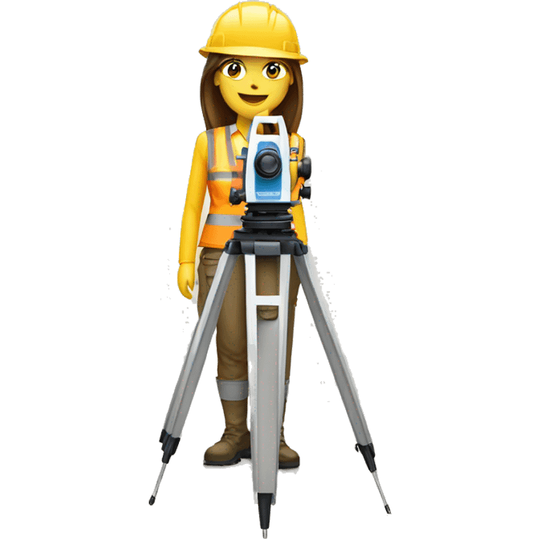 Women Land surveyor with total station emoji