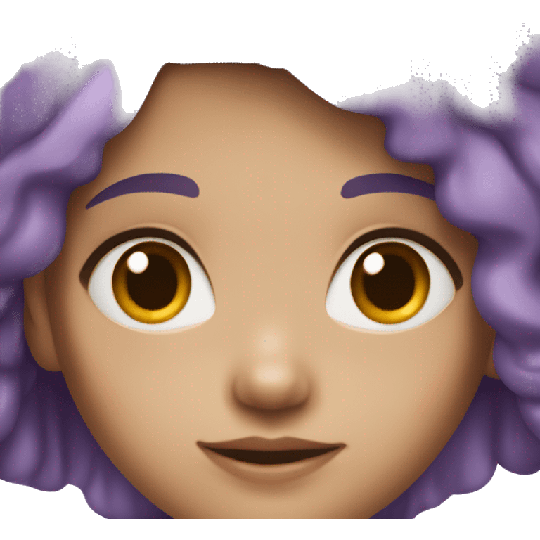 10 year old girl with purple hair and blue eyes and light skin color emoji