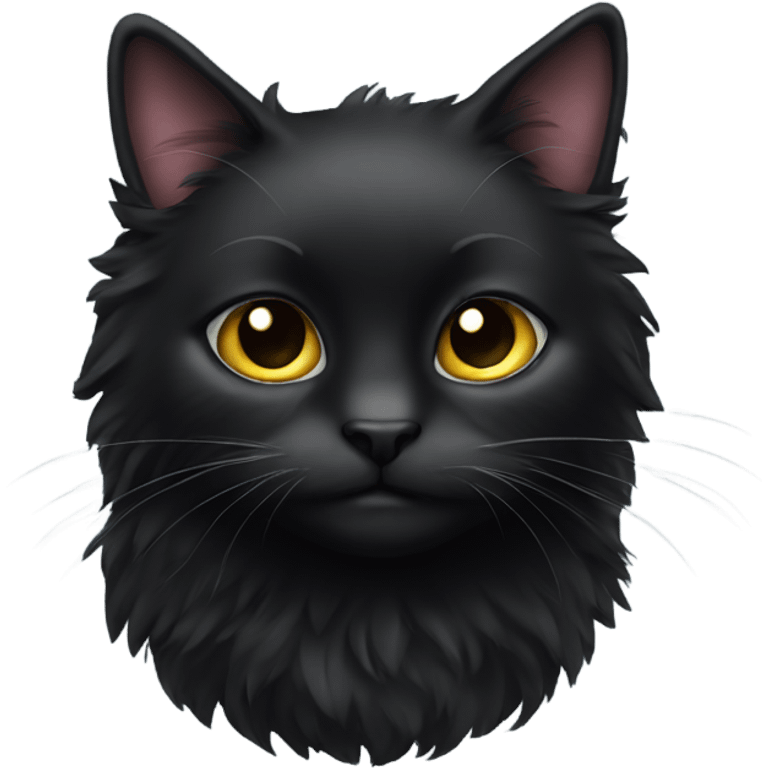 Fluffy black cat emoji