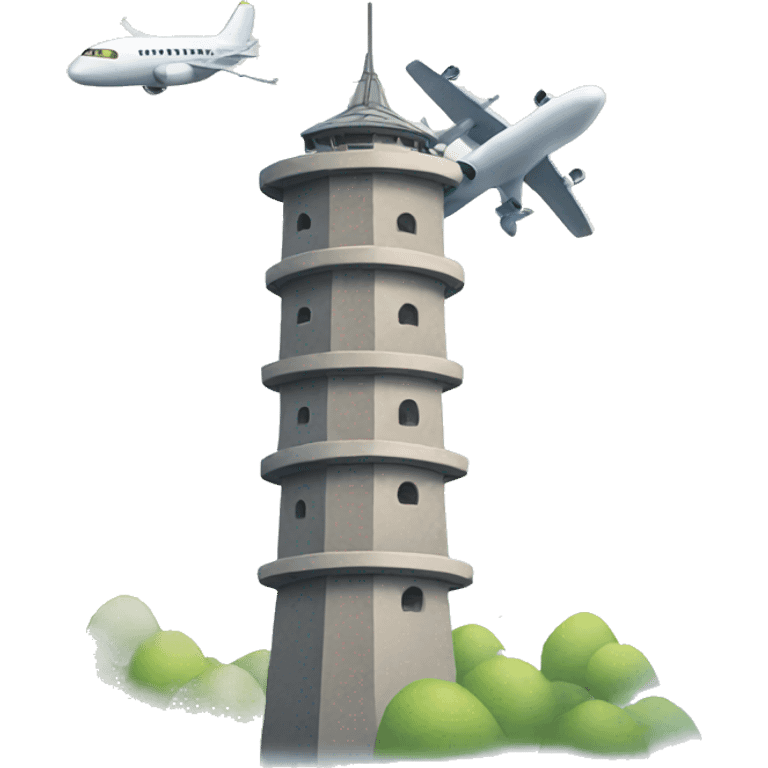 Tower with plane emoji