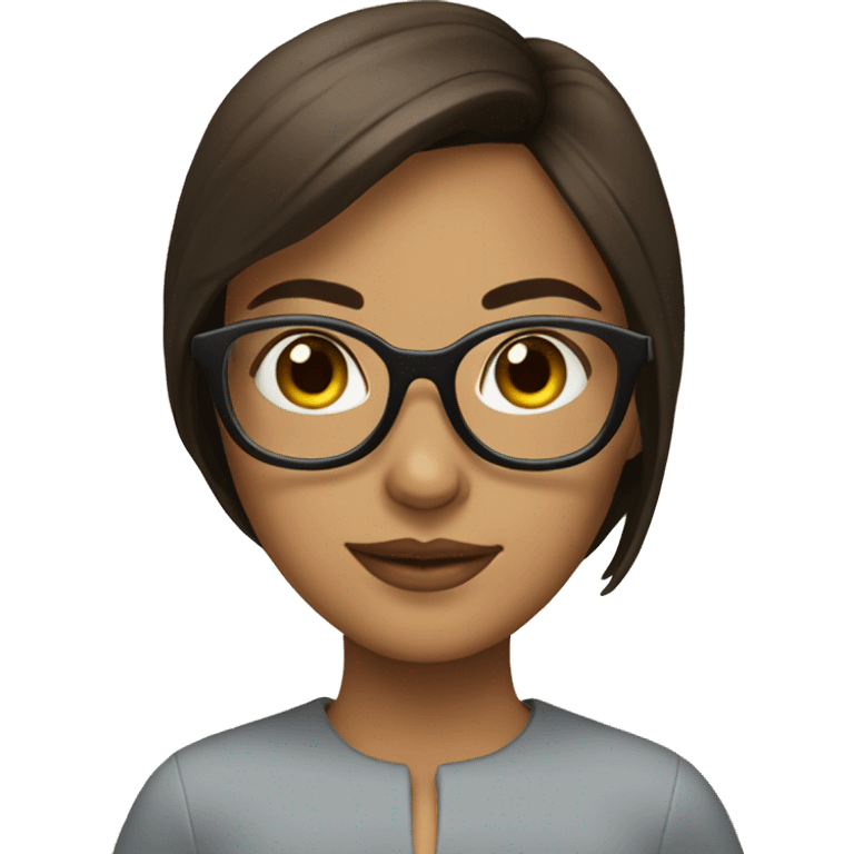 Brunette girl with Glases  emoji