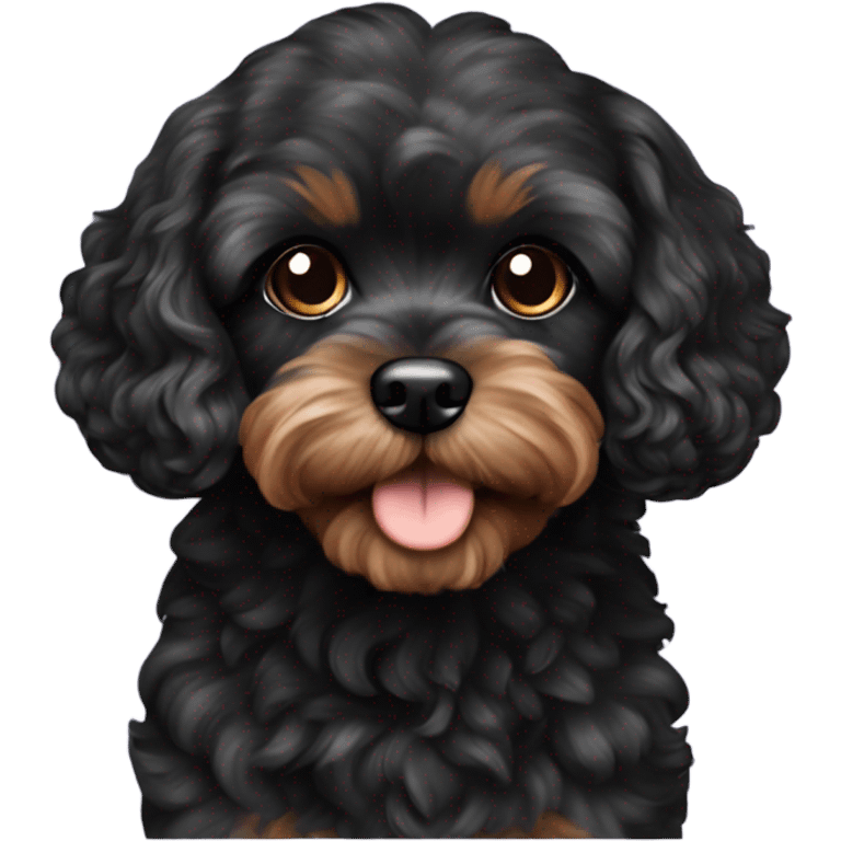 Black tiny cavapoo emoji