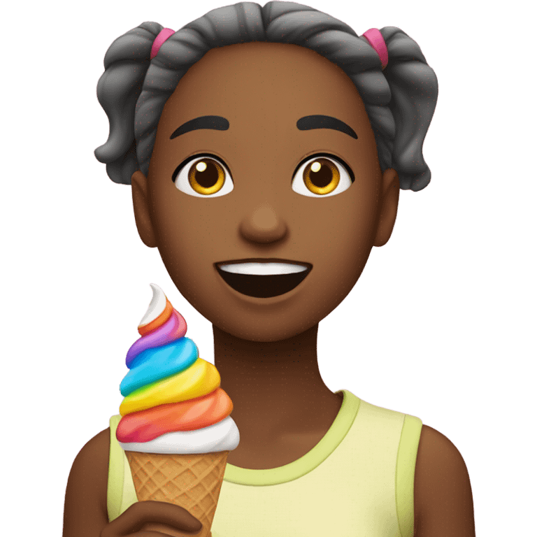 Girl eating ice cream  emoji