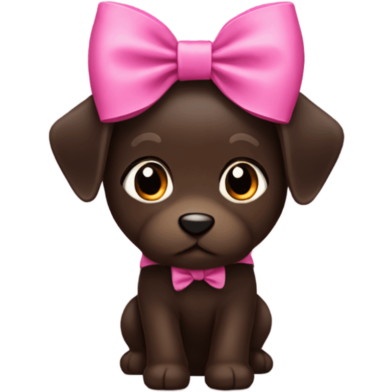 Brown folded blacker with a pink bow emoji