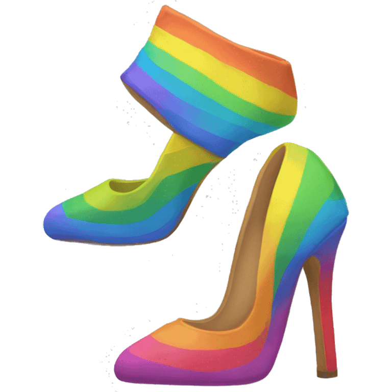 Create a rainbow pair of heels emoji