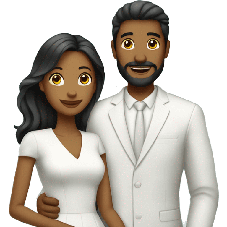 Hombre blanco y mujer negra casados emoji