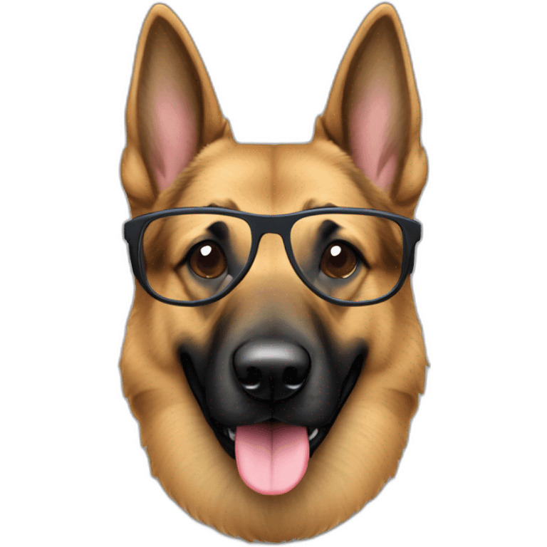 berger allemand avec des lunettes emoji