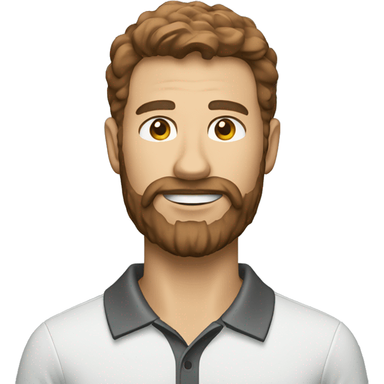 golf player with brown beard and brown hair emoji