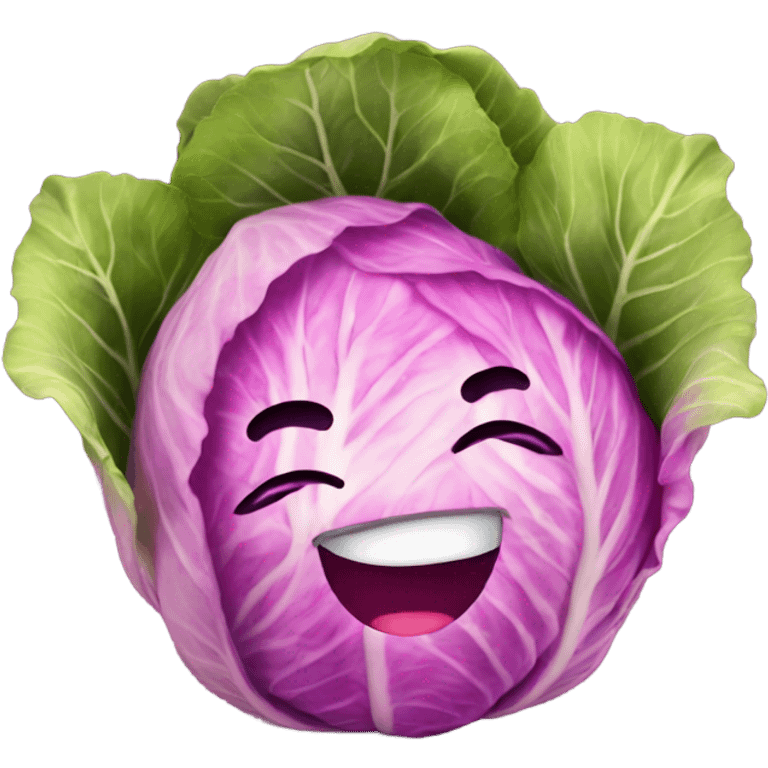 pink cabbage smiling emoji