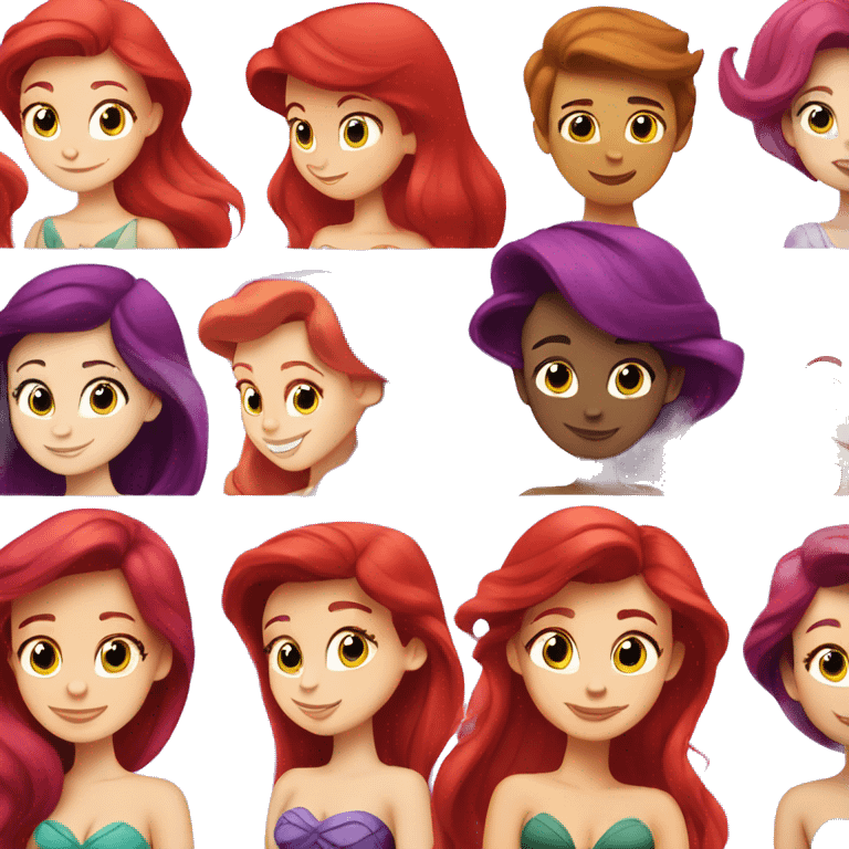 Ariel-the little mermaid-purple top-red hair emoji