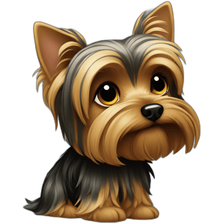 Perro yorkshire terrier pelo oscuro  emoji