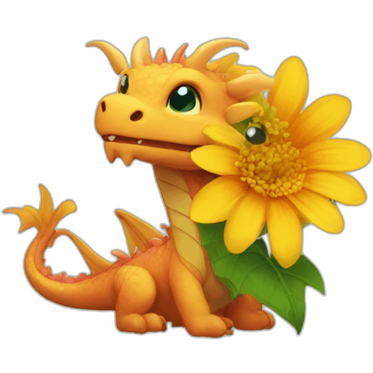 dragon cute FLOWER emoji