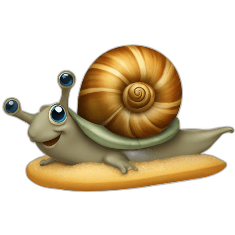 Escargot sur un dauphin emoji