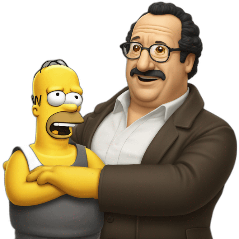 Coluche with homer Simpson emoji