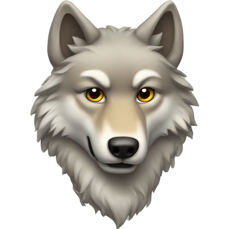 Alpha wolf with a bow on it emoji