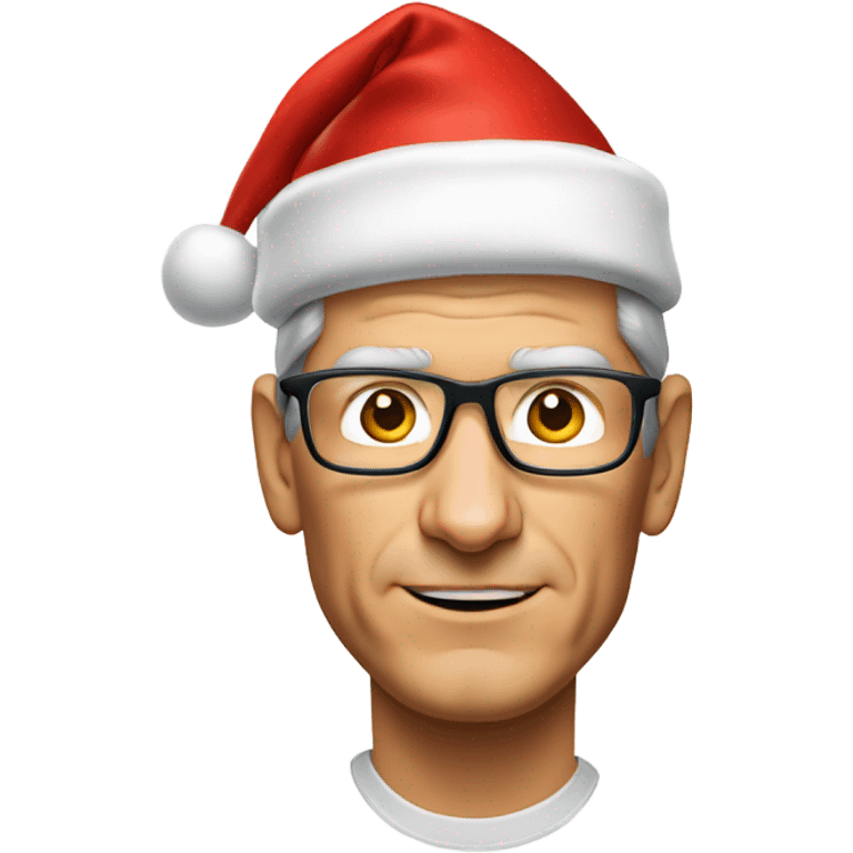 Tim Cook in Santa hat emoji