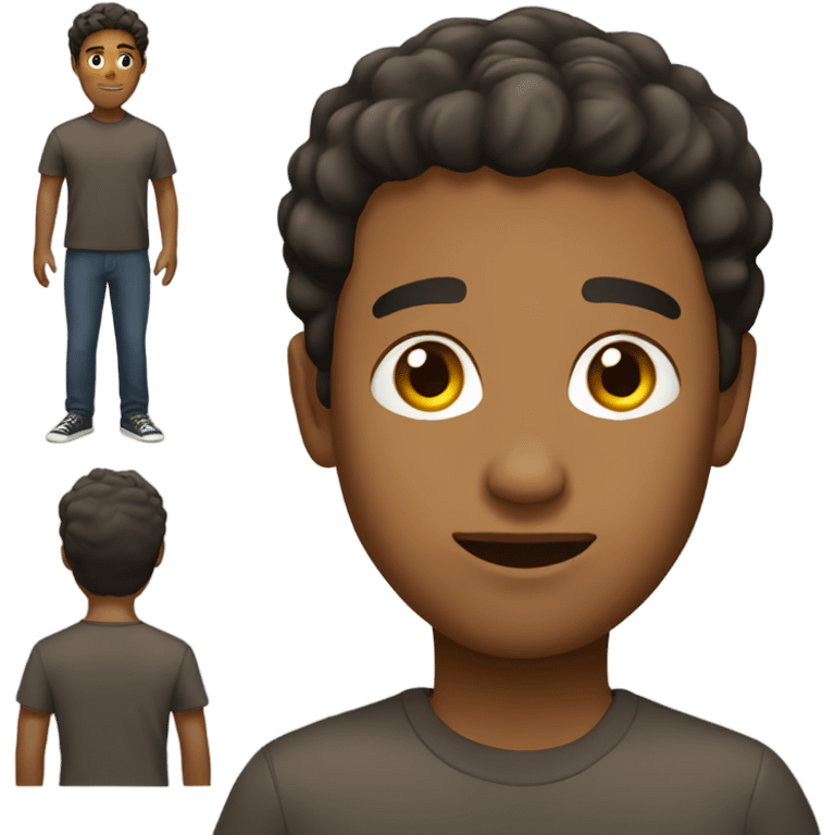 brown man full body short hair emoji