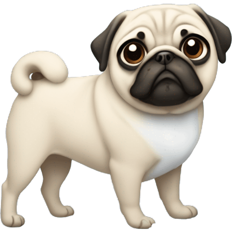 Snowflakes and pug emoji