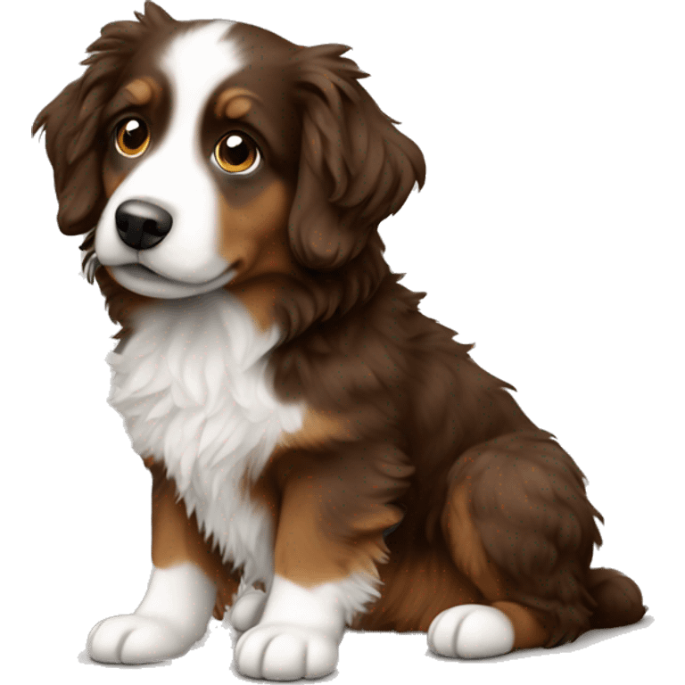 Generate a brown mini Aussie doodle emoji