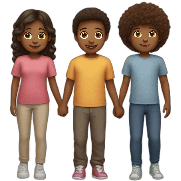 Four kids holding hands emoji