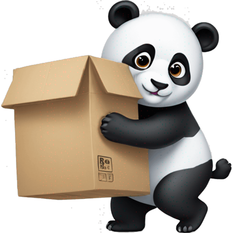 Panda carrying a box emoji