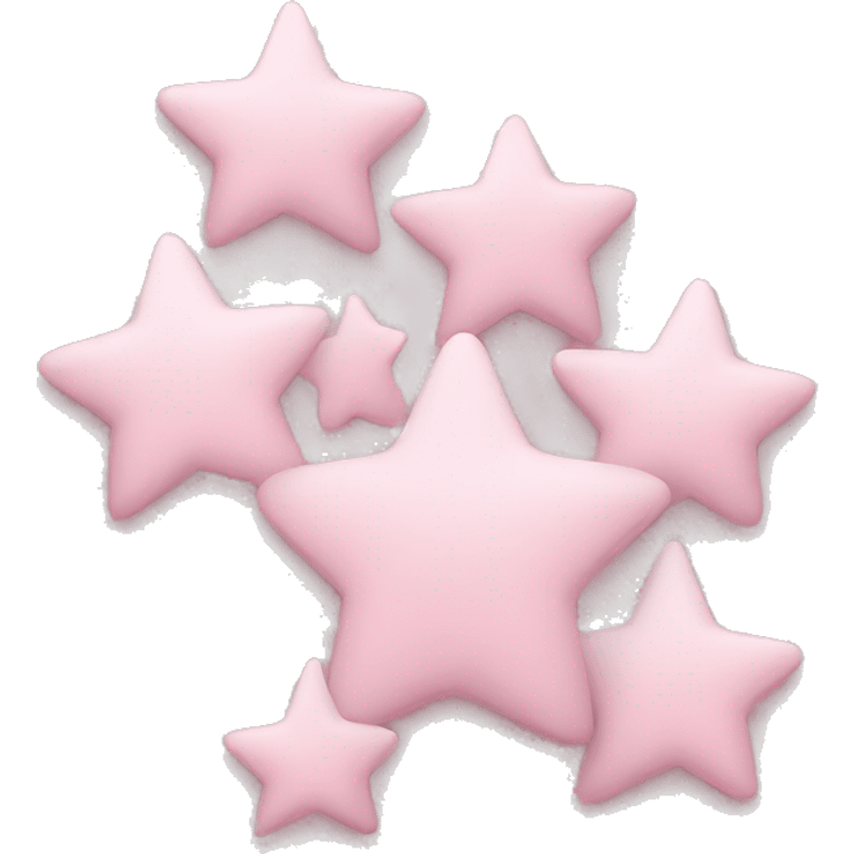 3 pastel pink stars of different sizes emoji