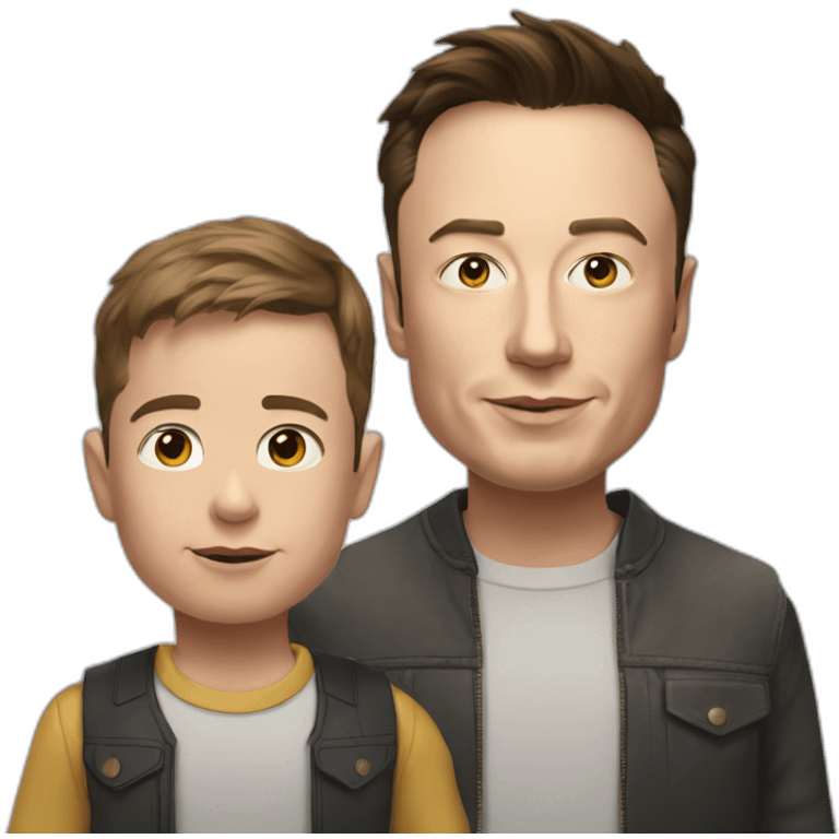 Elon musk and andrew tate kid emoji