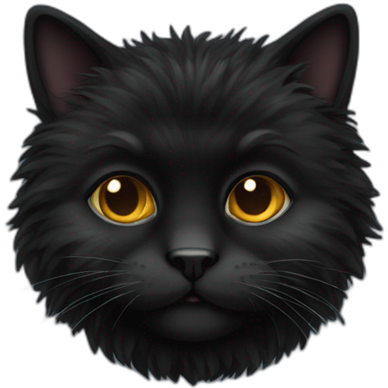 black fluffy cat emoji