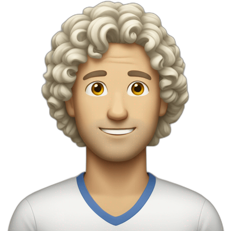 White guy with curly hair  emoji