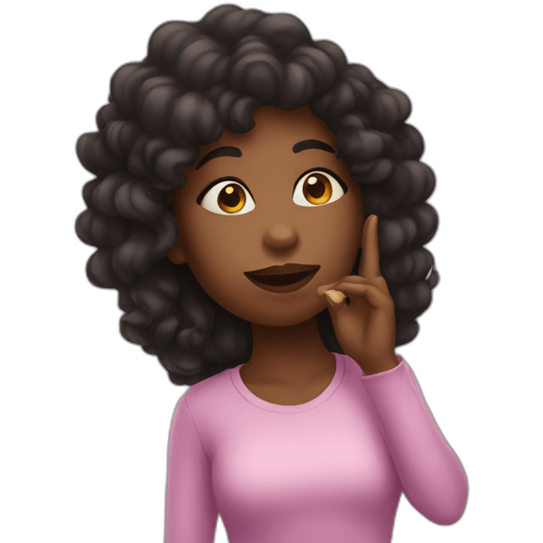 Black girl blowing a kiss emoji