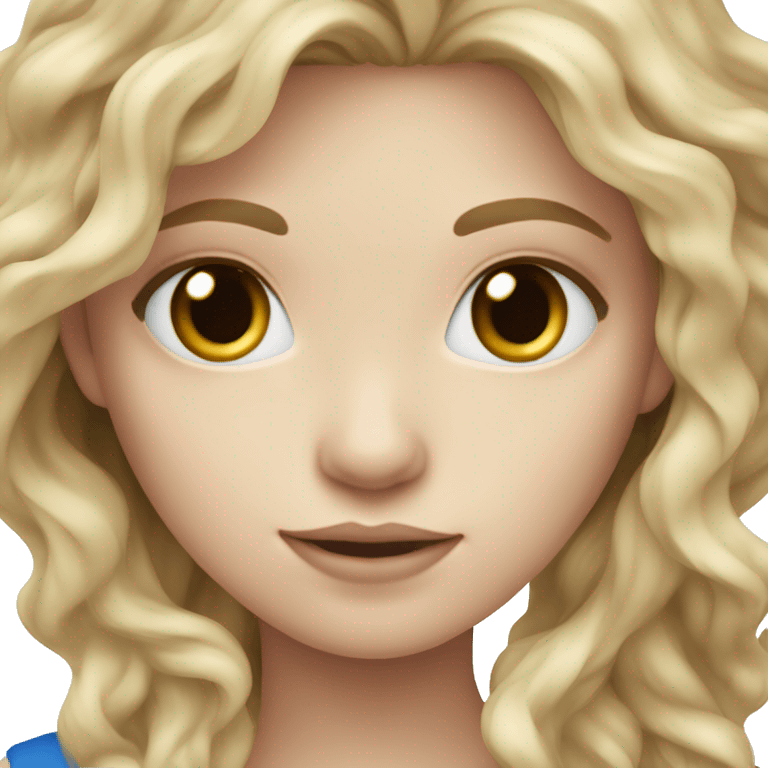 dark blonde hair girl blue eyes pale skin wavy hair emoji