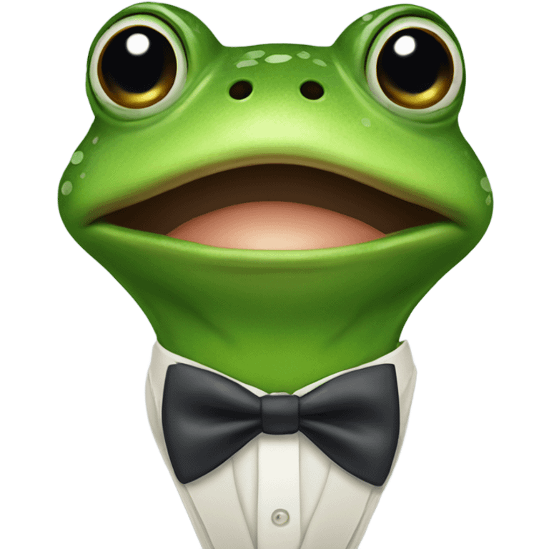 Frog with a bow tie emoji