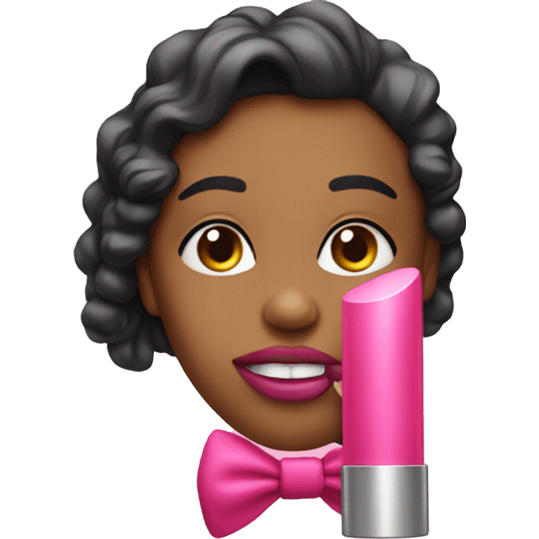 Pink Lipstik with bow emoji