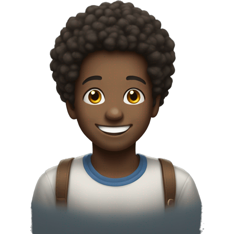 happy afro boy portrait smile emoji