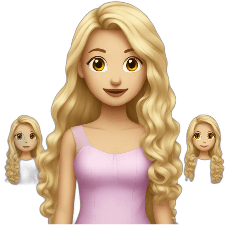 a wawy blonde long haired girl with in a dress emoji