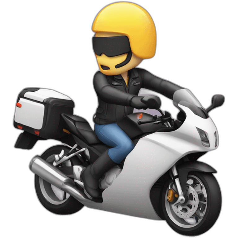 Use phone in a motor bike  emoji