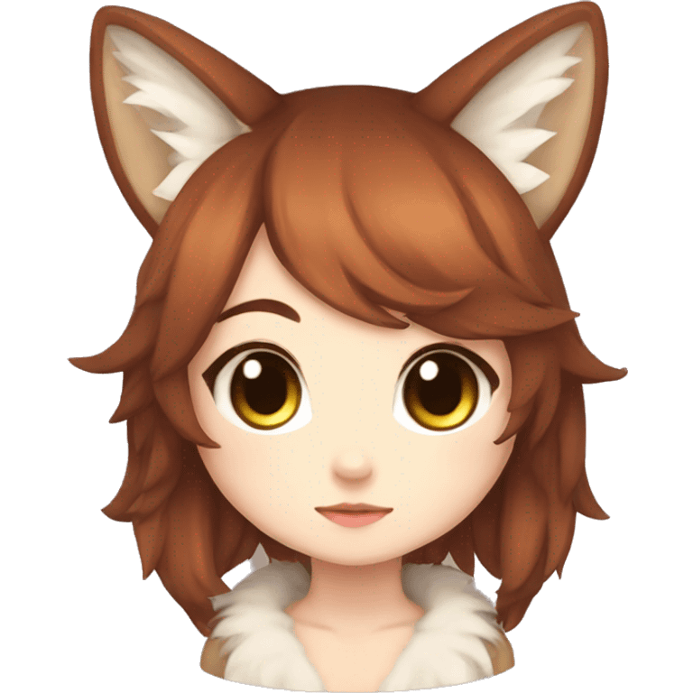 chibi brown haired kitsune human emoji