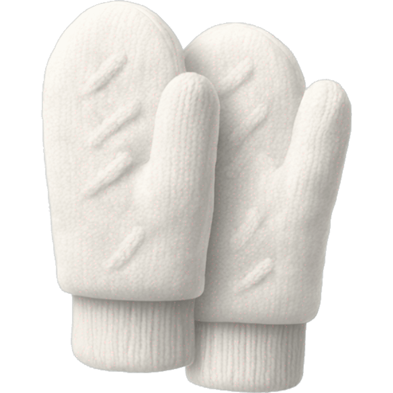 pair of white cozy mittens  emoji