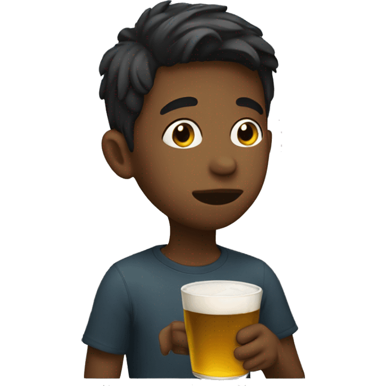 A boy drinking  emoji